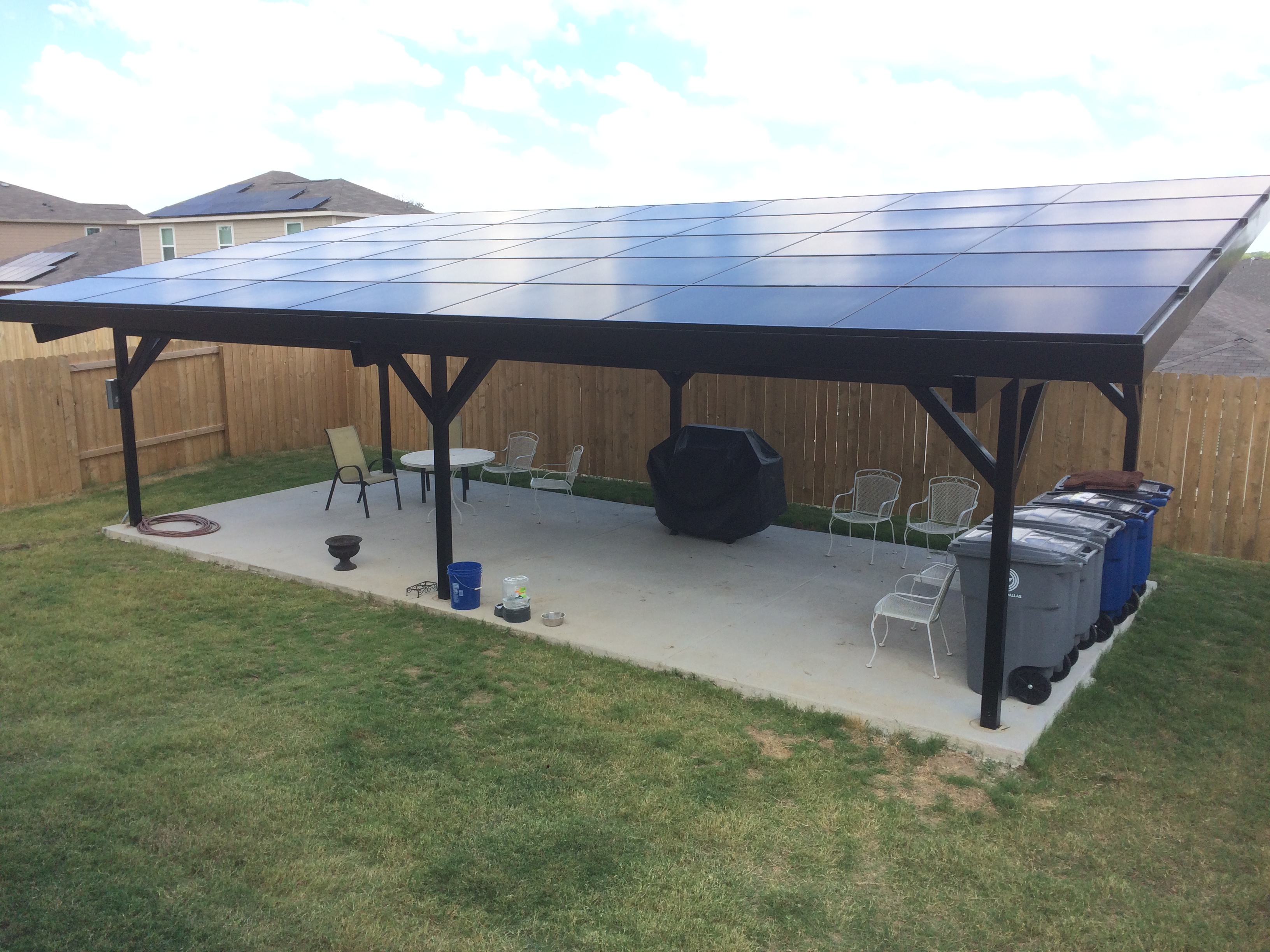 Solar panel array installed on residential roof